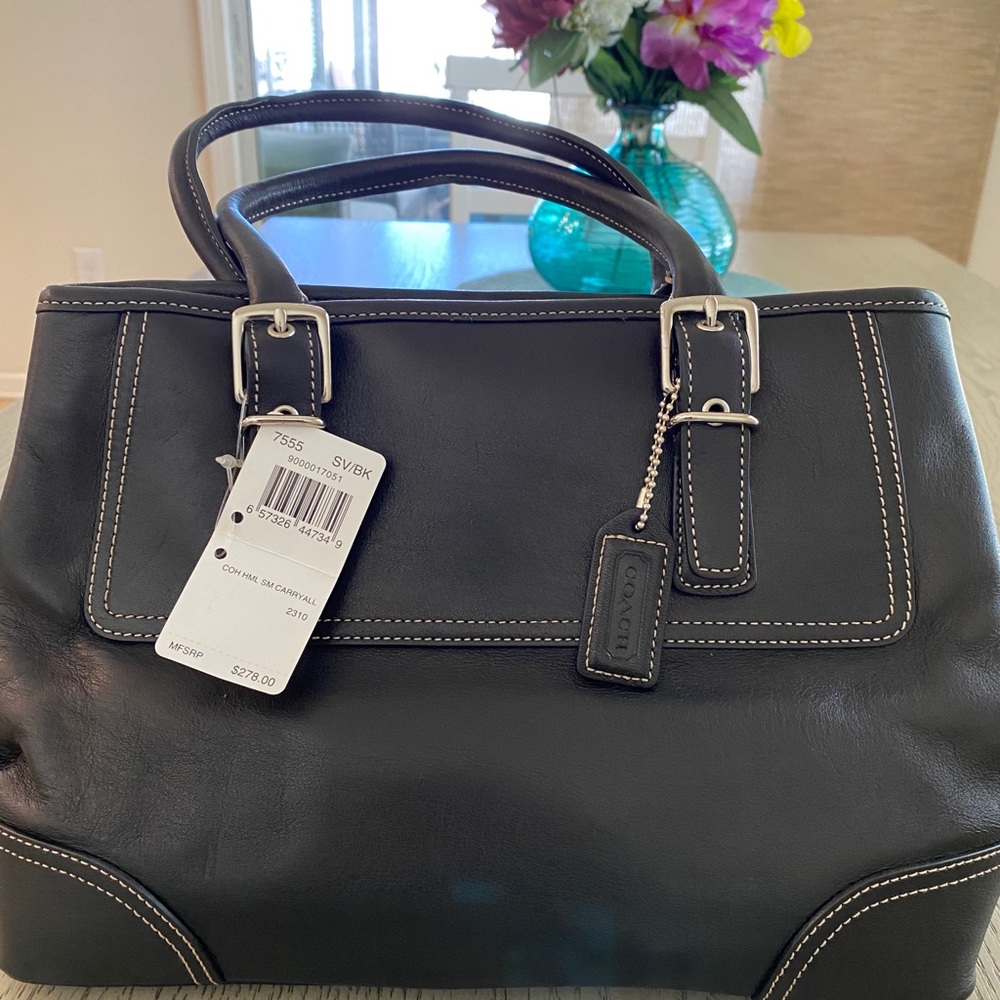 Black coach satchel bag.